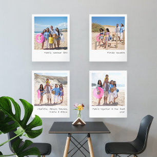 Retrofoto's met handgeschreven lettertype muurkunst sets