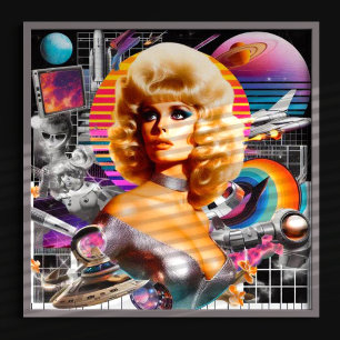 Retrofuturisme Sci-Fi Vrouw Poster