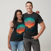 retrofuturistisch landschap t-shirt (Unisex)