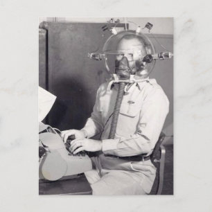 Retrogasmasker Man Briefkaart