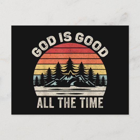  RetroGod is altijd goed Christelijk Feestdagenkaart (Voorkant)