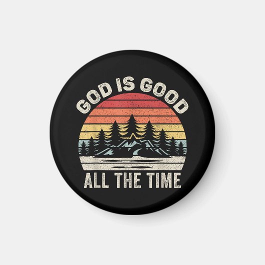  RetroGod is altijd goed Christelijk Magneet (Voorkant)