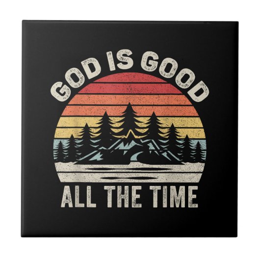  RetroGod is altijd goed Christelijk Tegeltje (Voorkant)