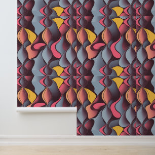 Retrogolf Abstract: Moderne rondingen uit het midd Behang