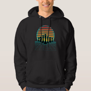 Retrogolf schaakstukken esthetische 80s Stijlspel Hoodie