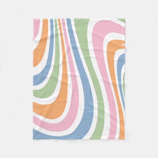Retrogolfontwerp Fleece Deken (Voorkant)