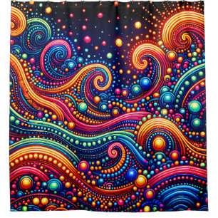 "Retrogolfverlichting" Douchegordijn