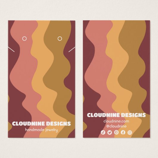 Retrogolven die Ketting juwelen-beeldschermkaart v Visitekaartje (Voorkant /achterkant)