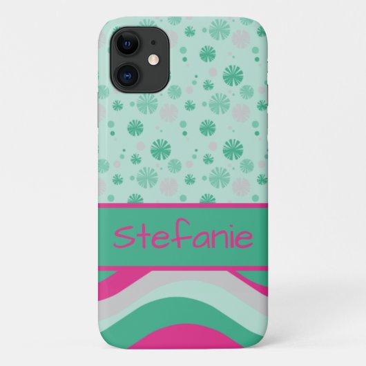 Retrogolven en bloemen II Case-Mate iPhone Case (Achterkant)
