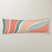 Retrogolven - Oranje en groen Lichaamskussen (Achterkant)