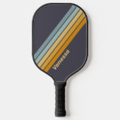  retrograde regenboog gestreept met naam pickleball paddle (Voorkant)