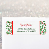 Retrogroenholly met rode bessen patroonlabels etiket