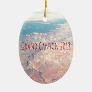 retrogroothoekfoto van de Grand Canyon Arizona vin Keramisch Ornament
