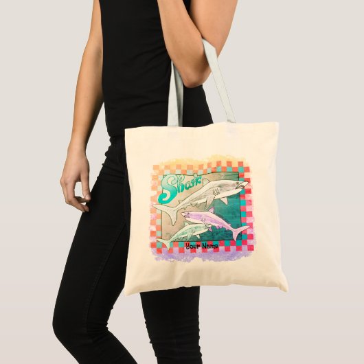 Retrohaaien Tote Bag (Voorkant (product))