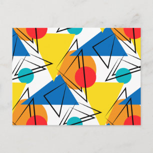 Retrohedendaagse geometrische kleurrijke patronen briefkaart