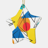 Retrohedendaagse geometrische kleurrijke patronen keramisch ornament (Links)