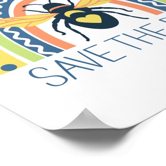 Retroimehouder Apiary Organic Honey Bee Rainbow Poster (Hoek)