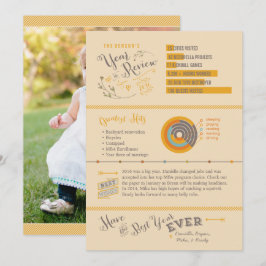 Retrojaar in de Review kerstkaarten - infografisch Kaart