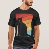 Retrokat-Shirt, zwart kattebakje-Shirt, kat-trans T-shirt (Voorkant)