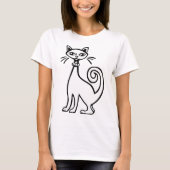 Retrokat - zwart en wit t-shirt (Voorkant)