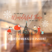 Retrokerst | Code wintervakantieverkoop QR Raamsticker (Vel 2)