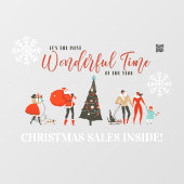 Retrokerst | Code wintervakantieverkoop QR Raamsticker (Vel)