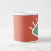 Retrokleuren abstract kunstoog extra grote beker (Voorkant)