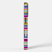 Retrokleuren getextureerd gestript Case-Mate iPhone case (Achterkant / Rechts)