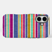 Retrokleuren getextureerd gestript Case-Mate iPhone case (Achterkant (horizontaal))