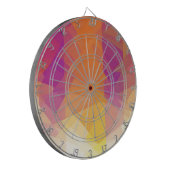 Retrokleurige cubisme kunst dartbord (Voorkant Links)