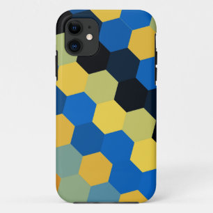 Retrokleurige hexagons naadloos grafisch 2 iPhone 11 hoesje