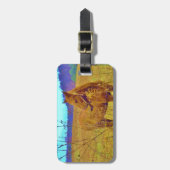 Retrokleurige paarden bagagelabel (Voorkant verticaal)