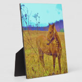 Retrokleurige paarden fotoplaat (Zijkant)