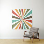 Retrokleurige strepen op transparante achtergrond wandkleed (In Situ (horizontaal))