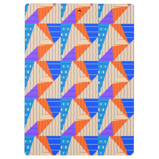 Retrokleurige vormen op bruin klembord (Achterkant)