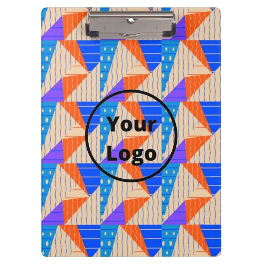 Retrokleurige vormen op bruin klembord (Voorkant)