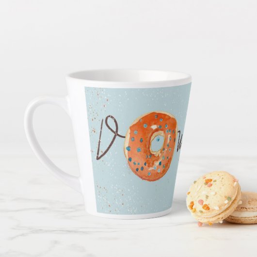 Retrokoffie en Sinaasappel Geglazuurde Doughnut Mo Latte Mok (In situ)