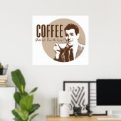 Retrokoffie (stijl 1) poster (Thuiskantoor)