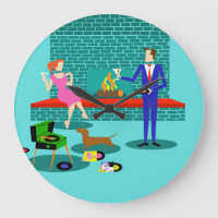 Retrokoppeling met dog acrylwandklok