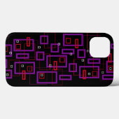 Retrokwadraten, rood, paars en zwart Case-Mate iPhone case (Achterkant (horizontaal))