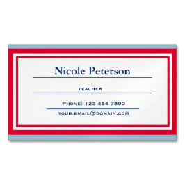 Retroleraar magnetic card magnetisch visitekaartje