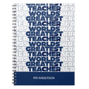 Retroleraar moderne blauwe rode, stijlvolle typogr notitieboek