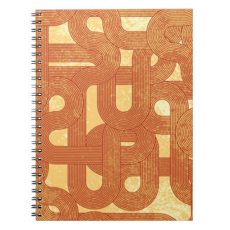 Retrolijnen. Abstract met de hand getekende afbeel Notitieboek