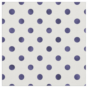 Retromarineblauw-witte poka-puntpatroon stof