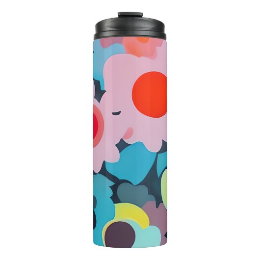 Retromod bloemen thermosbeker (Voorkant)