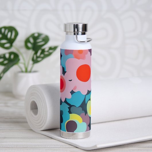 Retromod bloemen waterfles (Yoga)