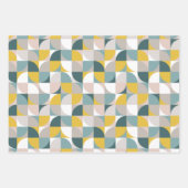 RetroMod Patterns Aqua Teal Blue Blush Pink Yellow Inpakpapier Vel (Voorkant 3)