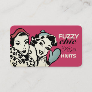 Retromode modellen pet mittens breien haakwerk visitekaartje