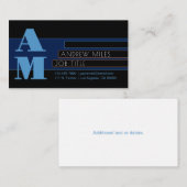 Retromodern monogram en bewerkbare vormen en kleur informatiekaartje (Voorkant / Achterkant)