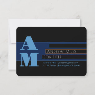 Retromodern monogram en bewerkbare vormen en kleur notitiekaartje